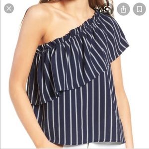 BP one shoulder ruffle top